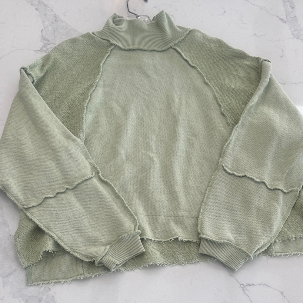 America Eagle Sage Green Mock Neck Sweater